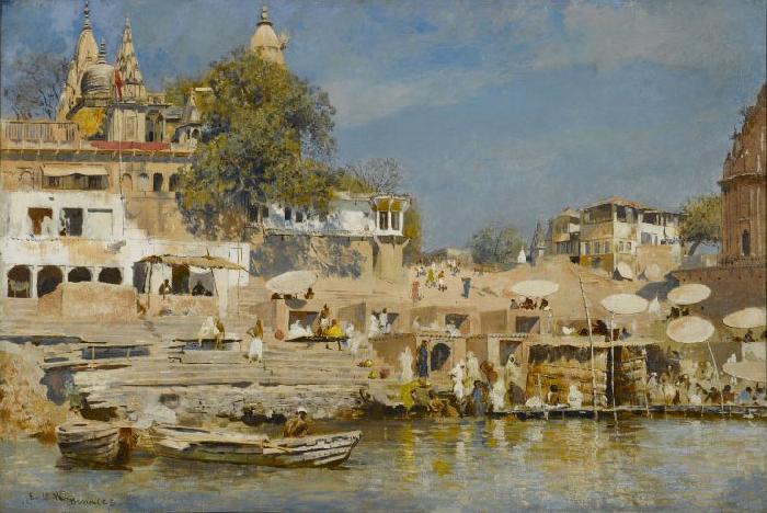 Edwin Lord Weeks Temples and Bathing Ghat at Benares oil painting picture